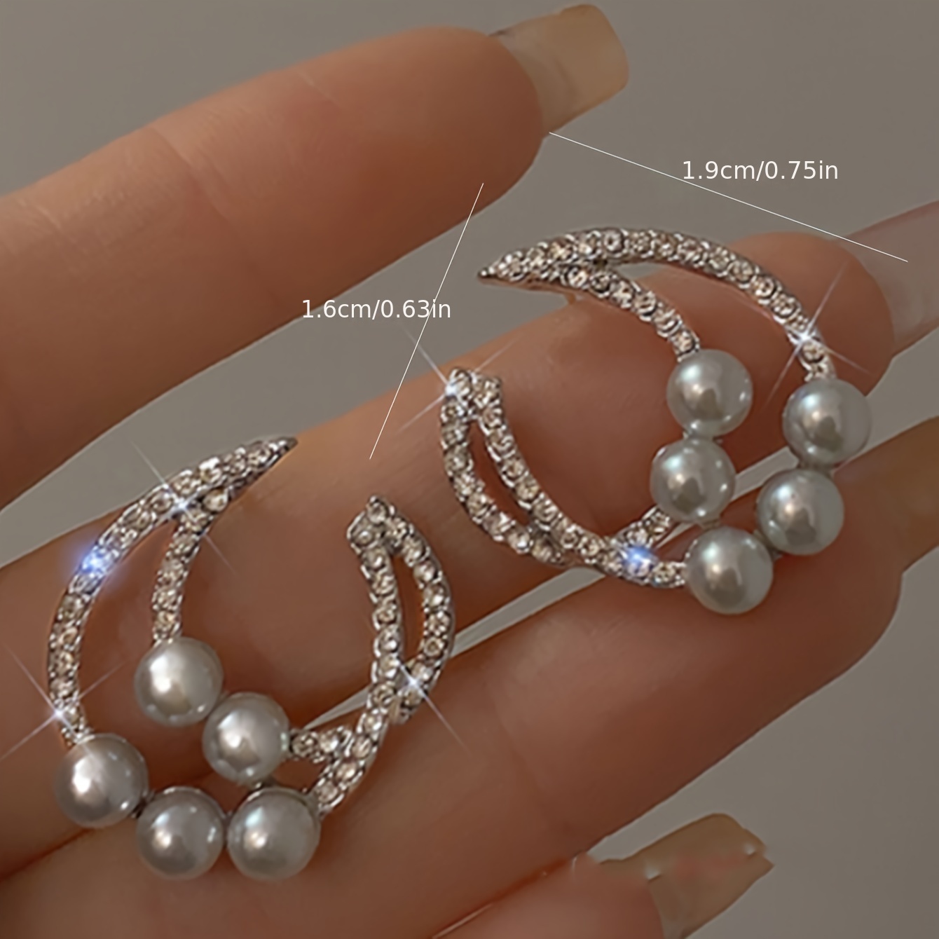 Elegant Pearl & Rhinestone Earrings